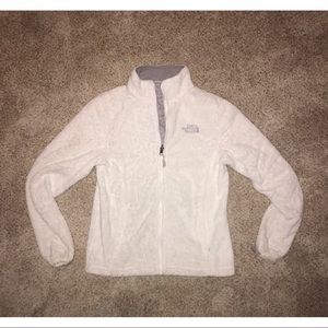 White Fuzzy North Face Jacket
